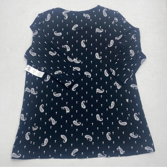 Chico's Women’s NWT Zenergy Bandana Tunic SZ 1 (8/10) Black/White 3/4 SL - Picture 9 of 14